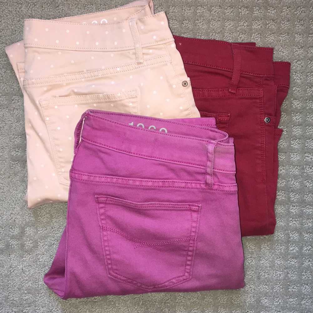 Three Pair Colored Skinny Jeans